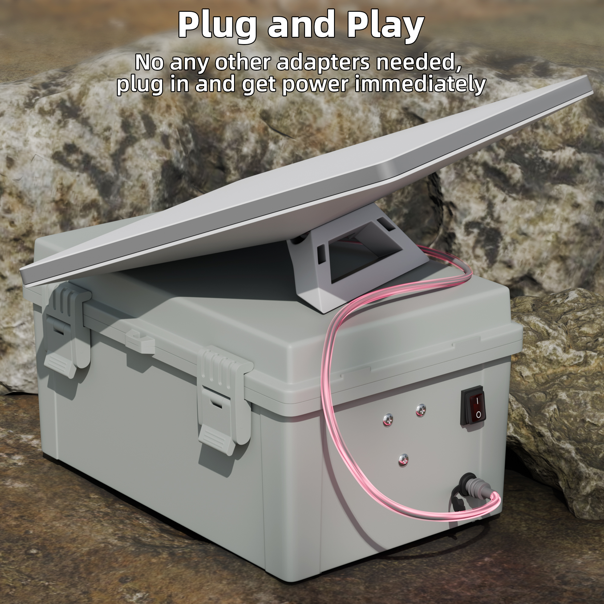 KG20X30X17-MWK-DC2.1-1 Starlink Mini Dual Milwaukee 18V/20V Battery Adapter Box with DC Plug & Switch
