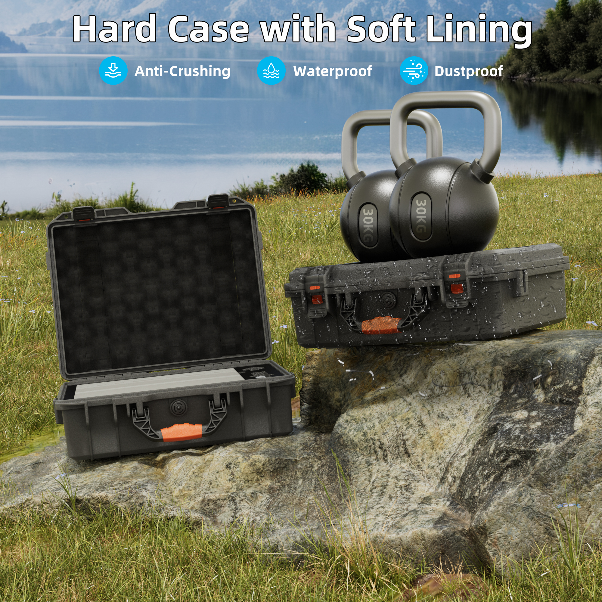 MINI-BAG2-GRAY Starlink Mini Medium Grey Hard Case Protection & Organized for Original Accessories