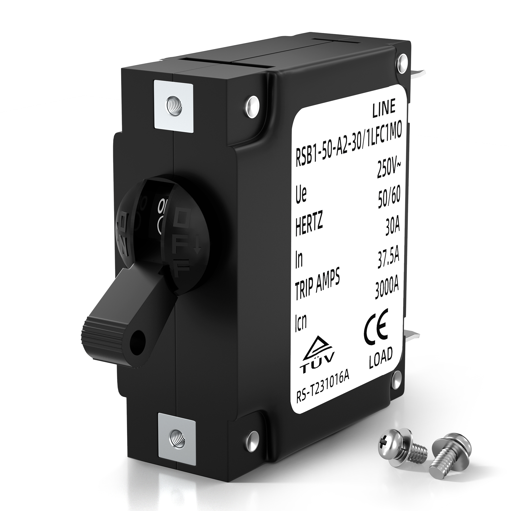 ST-3-AC30A-UL 80V DC / 240V AC 30A Single Pole Hydraulic Magnetic Circuit Breaker with Toggle – Panel Mount