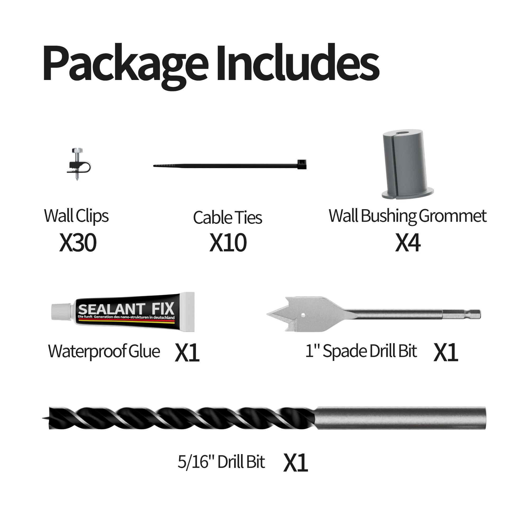 WG-25-KIT Starlink Cable Routing Kit for Gen 2/3 & Mini | Complete Wall Pass-Through with Drill Bits, Grommets, Clips & Sealant