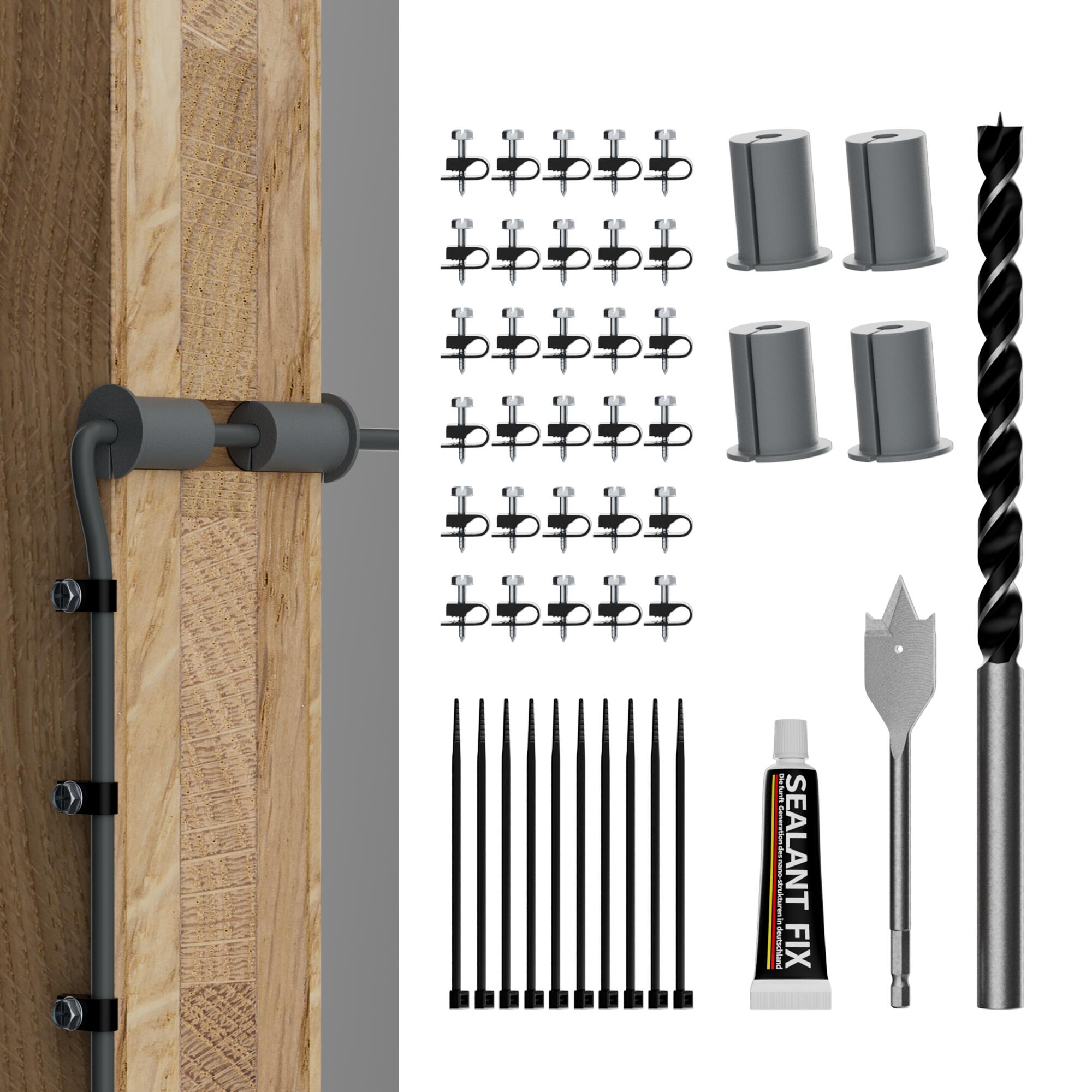 WG-25-KIT Starlink Cable Routing Kit for Gen 2/3 & Mini | Complete Wall Pass-Through with Drill Bits, Grommets, Clips & Sealant