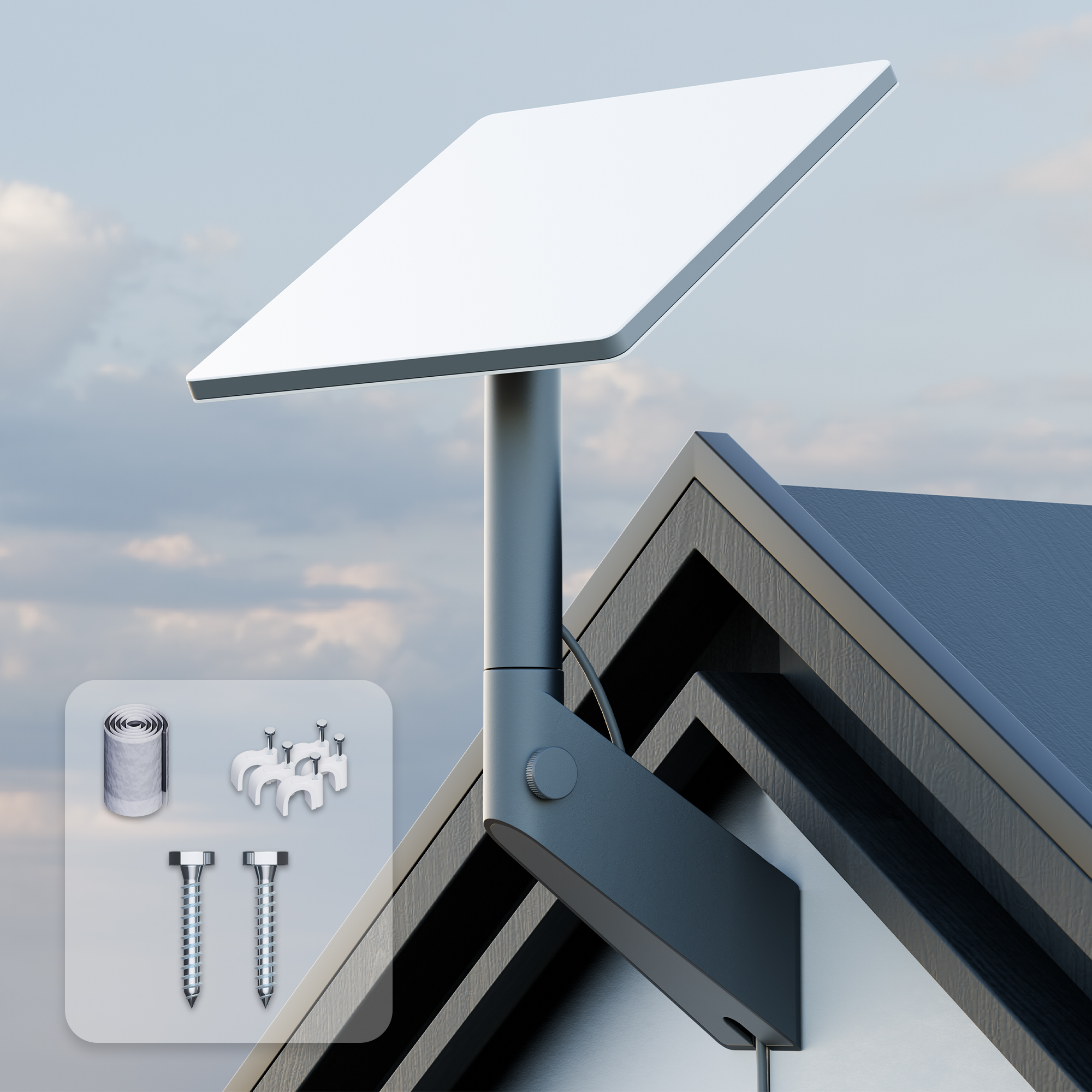 Wallmount-DM6 Starlink Mini Wall Mount Bracket Kit 360° Adjustable with Installation Hardware Accessories