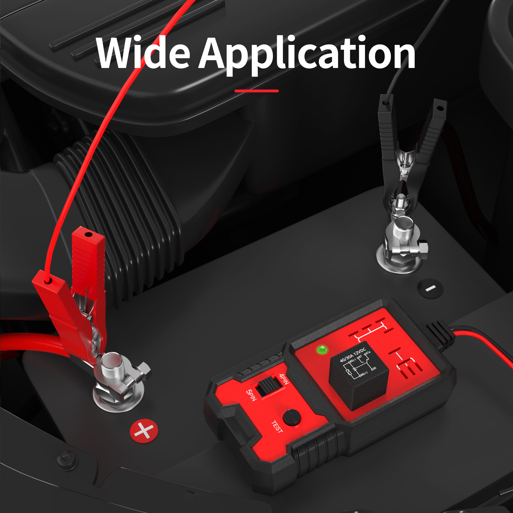 CRT-707 Automotive Relay Tester for 12 Volt 4 and 5 Pin Relays with LED Indicator