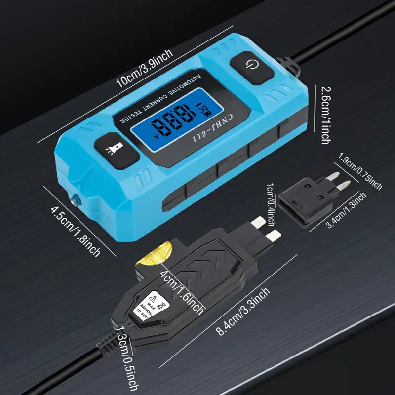 CNBJ-611 20A 48V DC Digital Automotive Fuse Current Tester with LCD Display and Built-in Lighting