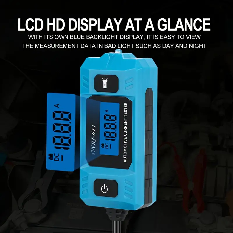 CNBJ-611 20A 48V DC Digital Automotive Fuse Current Tester with LCD Display and Built-in Lighting