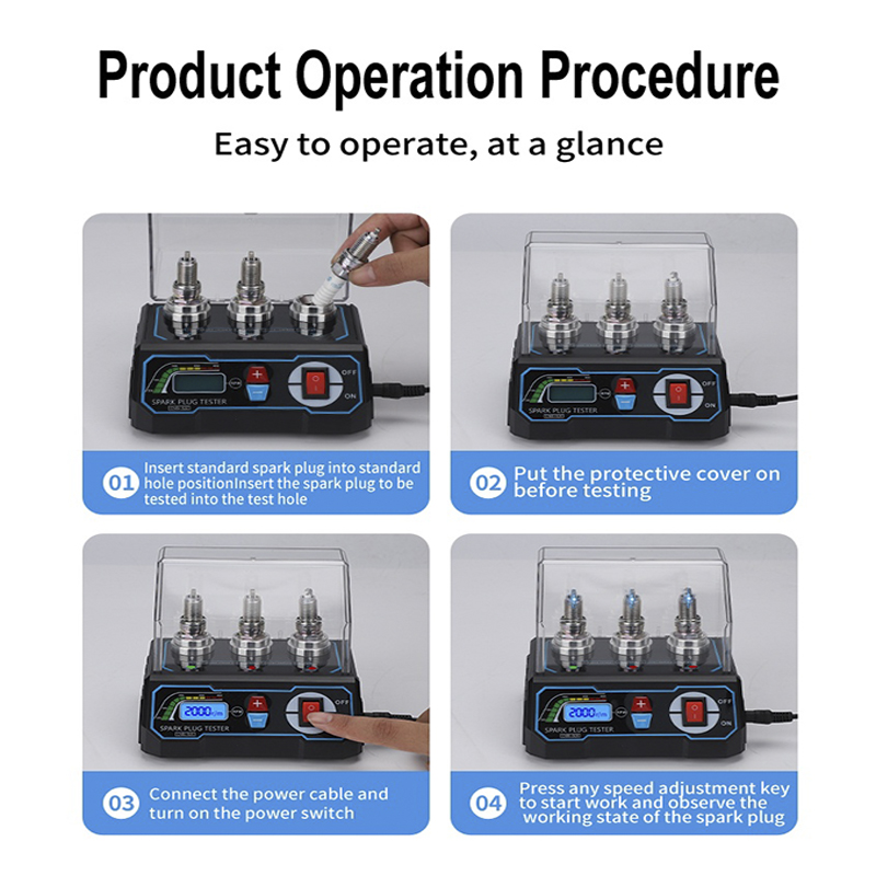 CNBJ-920 Automotive LCD 3 Hole Spark Plug Tester Tool with 200-9000RPM Adjustable Frequency