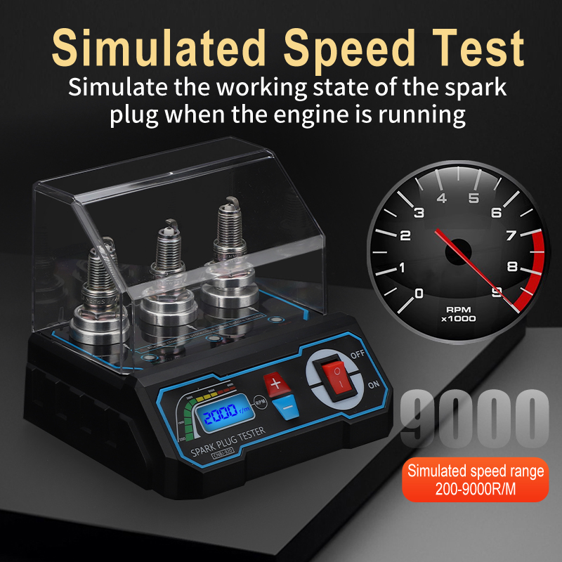 CNBJ-920 Automotive LCD 3 Hole Spark Plug Tester Tool with 200-9000RPM Adjustable Frequency