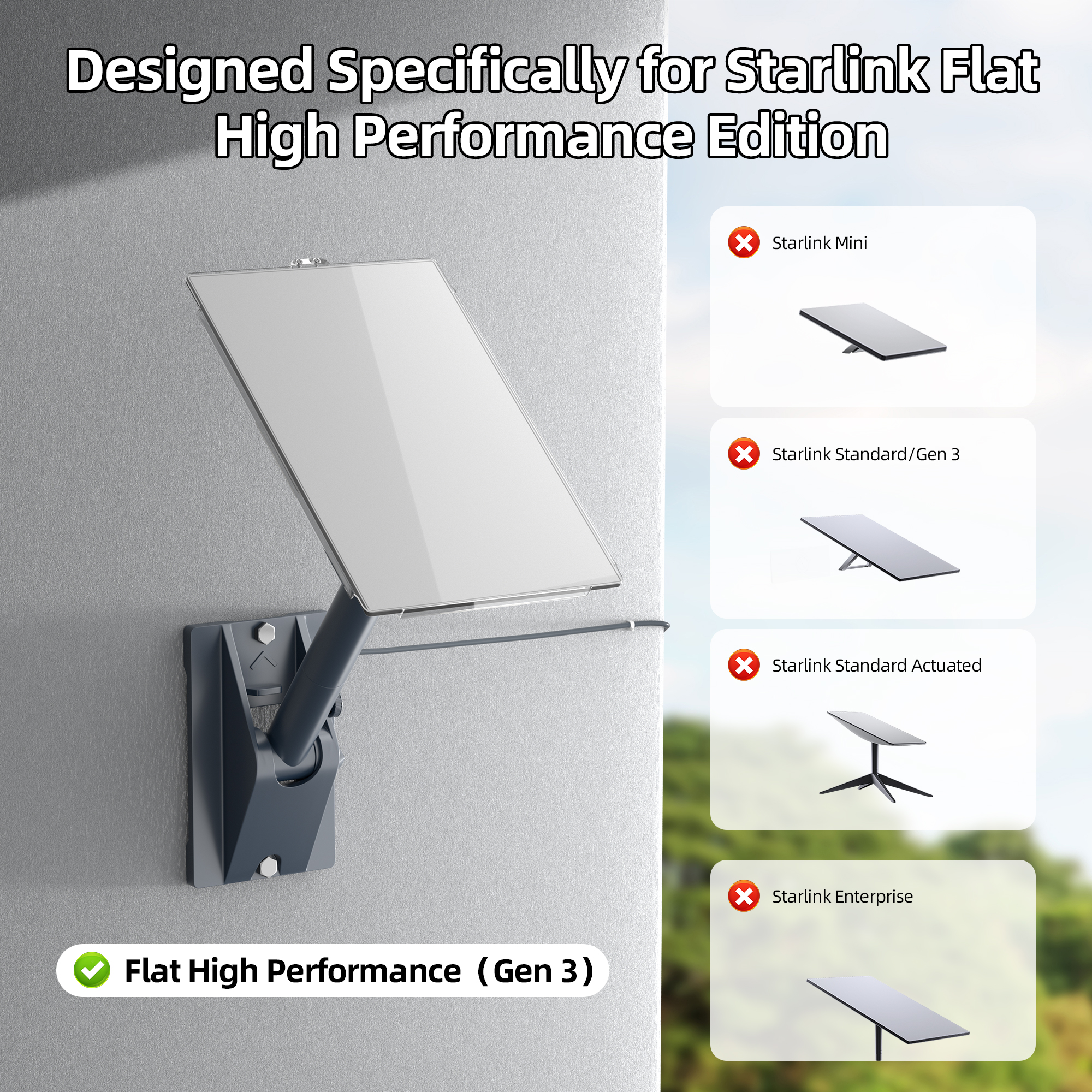 GEN3P-PC Starlink Flat High Performance Protective Cover Weatherproof Impact-Resistant Shield