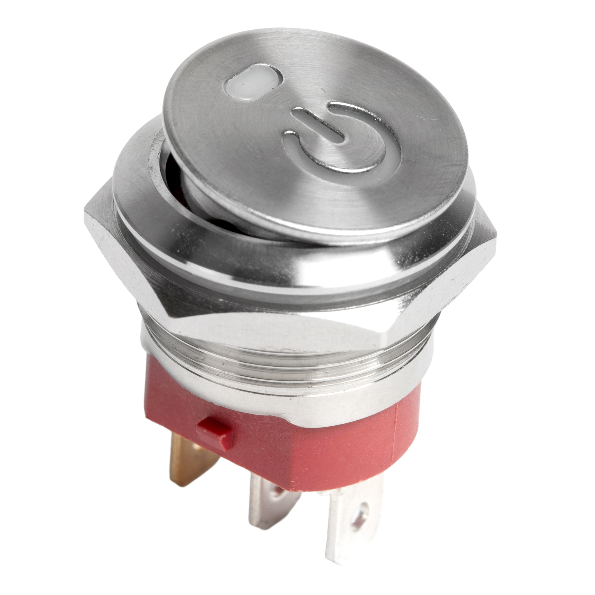 KCD2-201NM-19MM 20A SPST Stainless Steel Round Rocker Switch with Lighted Customize Logo