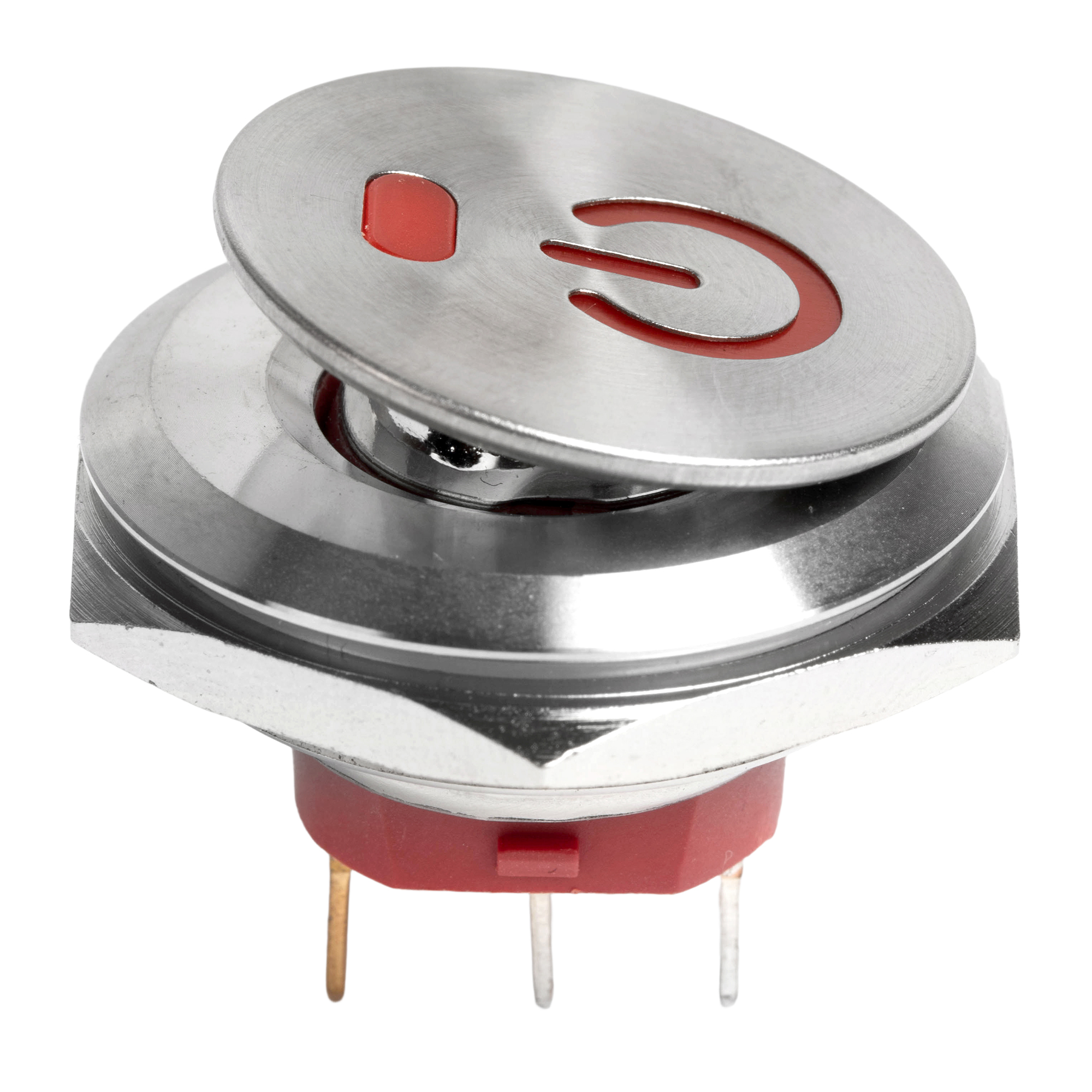KCD2-201NM-30MM 20A SPST Stainless Steel Round Rocker Switch with Lighted Customize Logo
