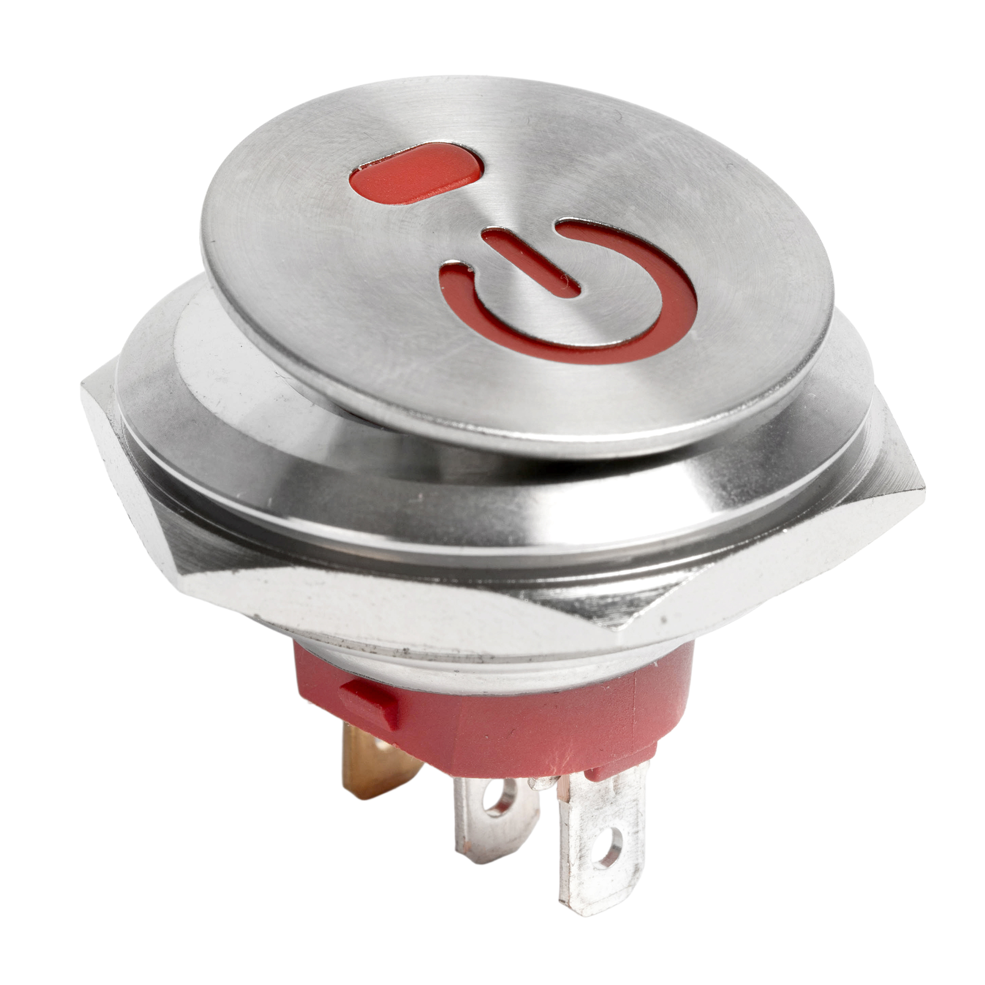 KCD2-201NM-30MM 20A SPST Stainless Steel Round Rocker Switch with Lighted Customize Logo
