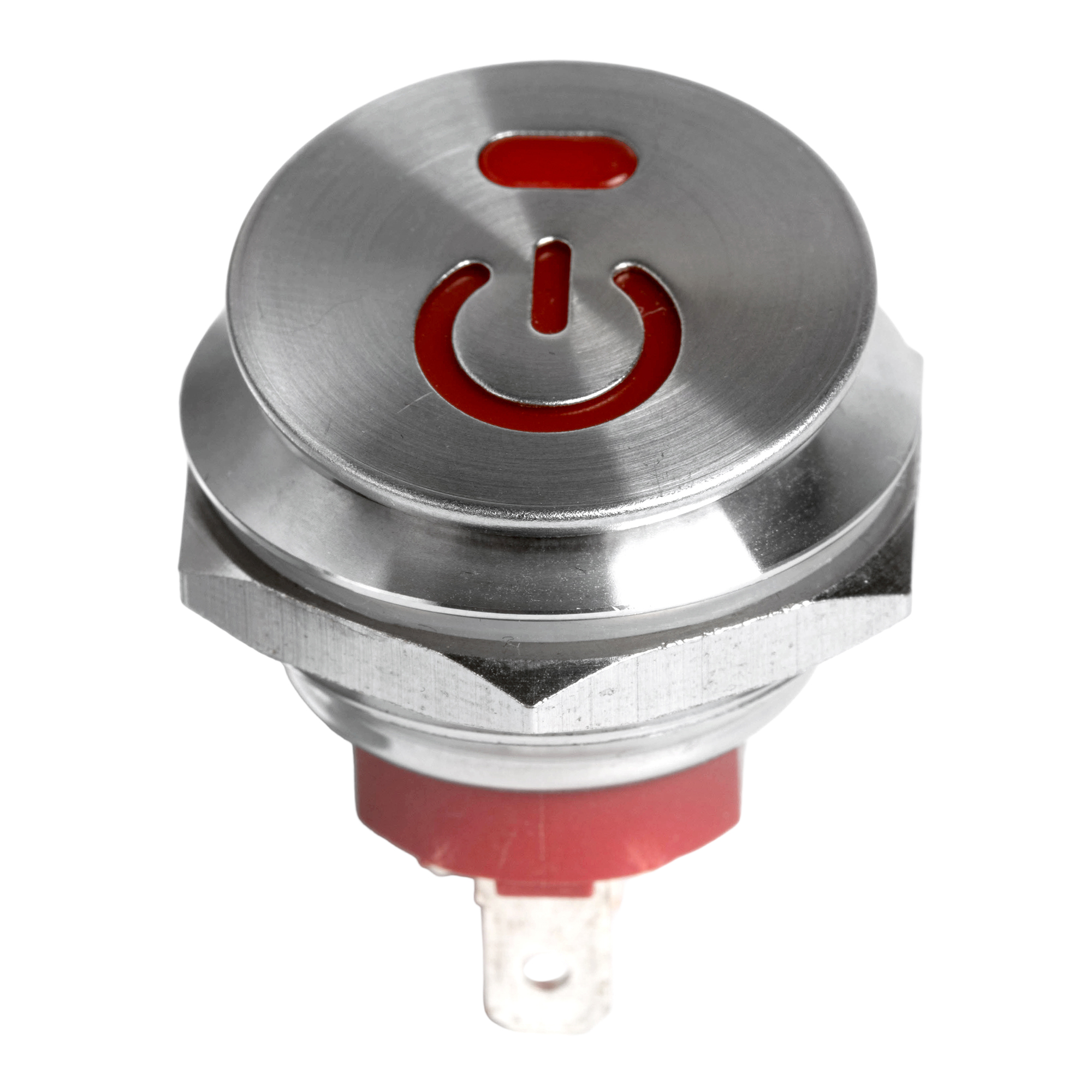KCD2-201NM-25MM 20A SPST Stainless Steel Round Rocker Switch with Lighted Customize Logo