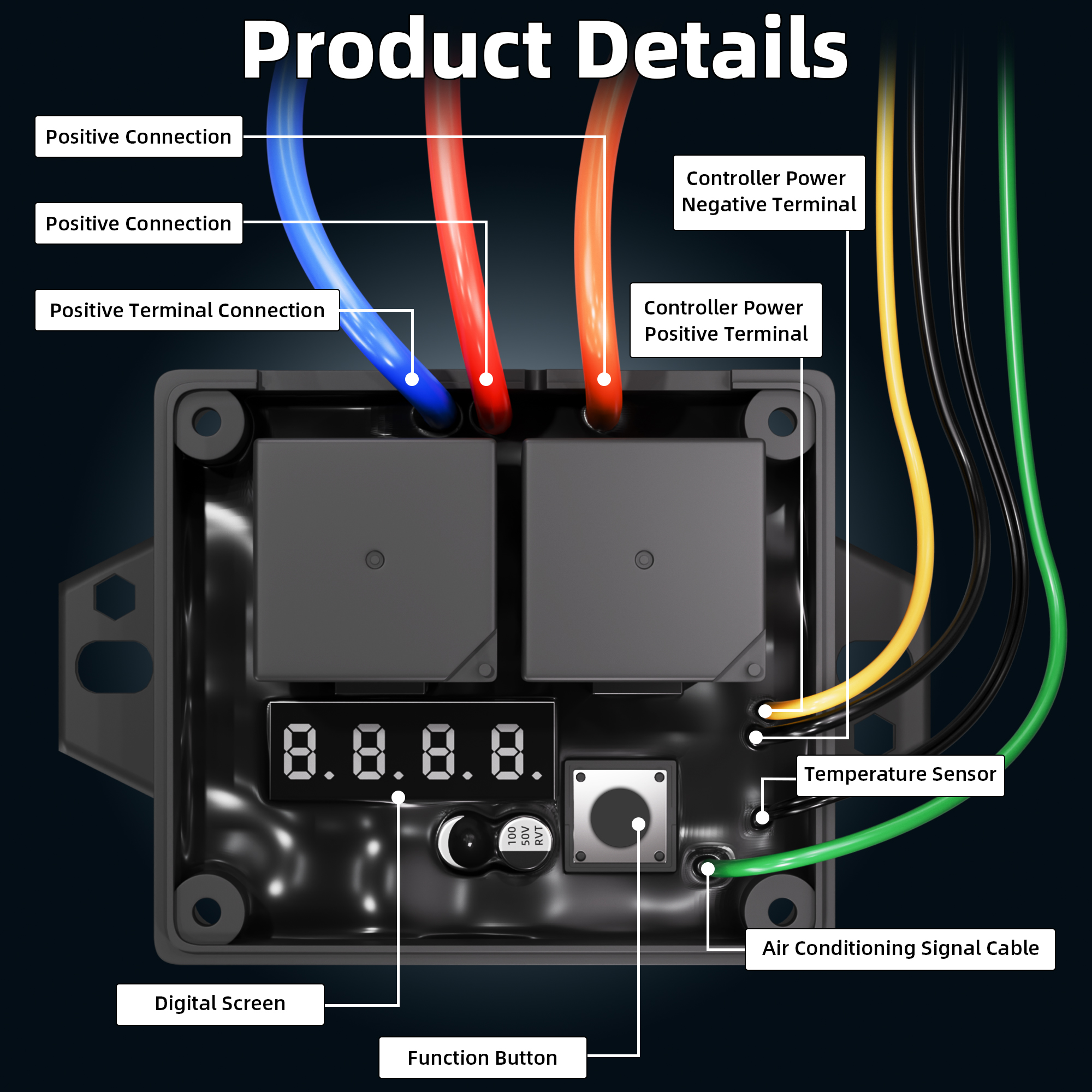 Digital Engine Fan Controller Kit For 12V/24V Systems Thermostatic ...