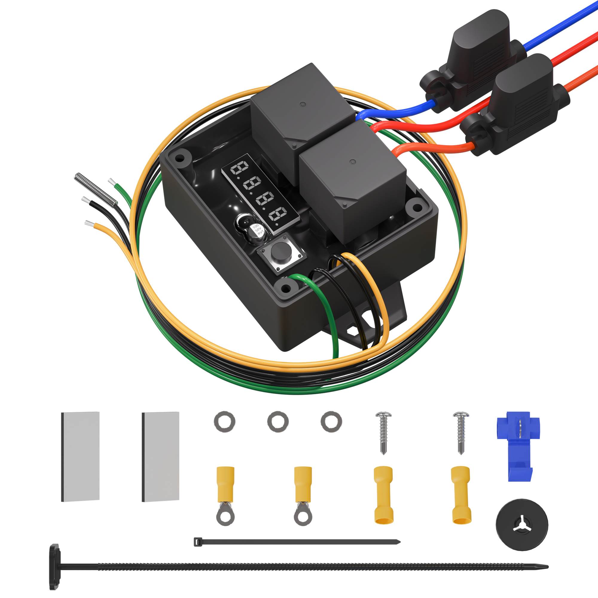 Digital Engine Fan Controller Kit For 12V/24V Systems Thermostatic ...