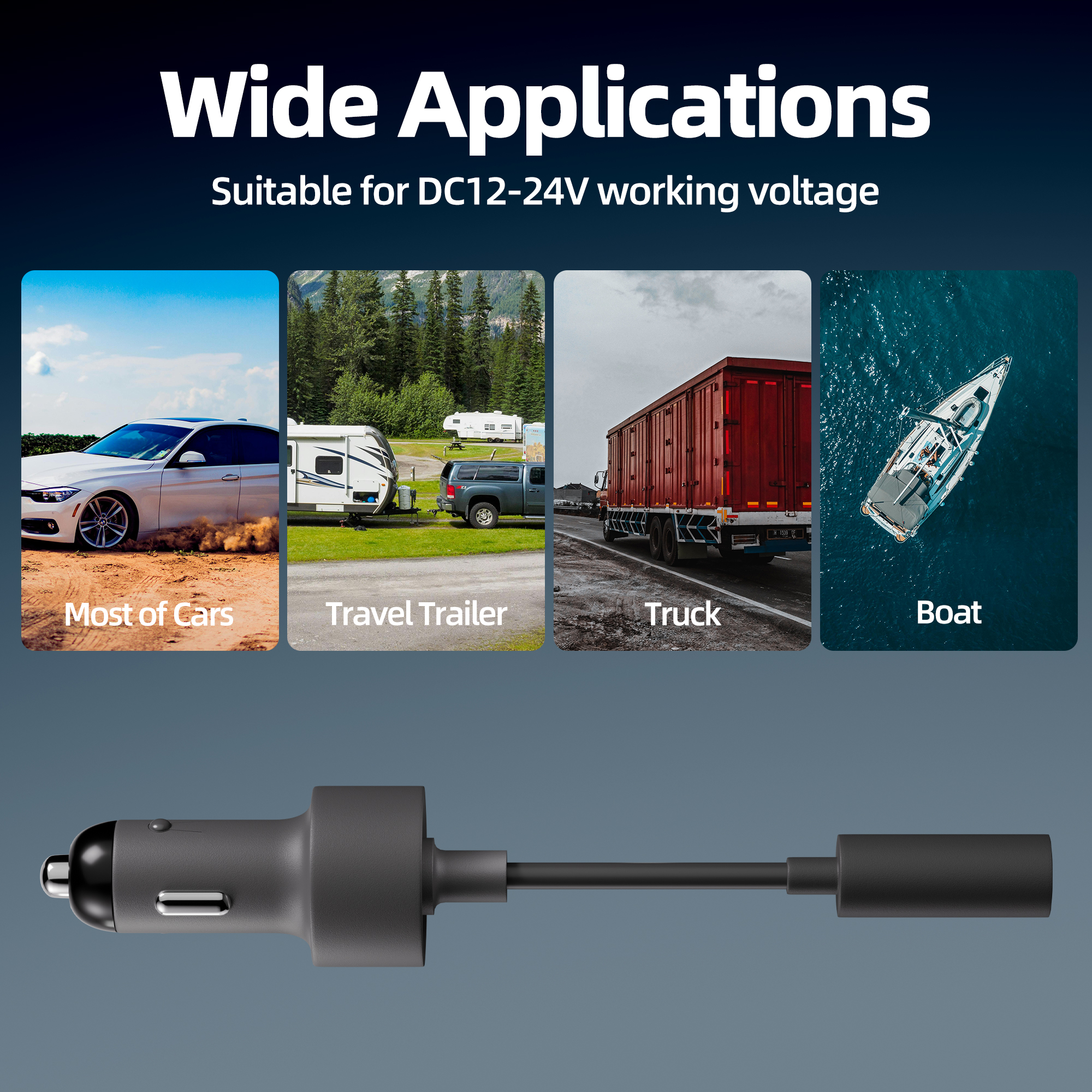 MINI-DCF-CIG5 Starlink Mini Car Power Adapter Cigarette Lighter Plug with 12V/24V to 20V DC Converter for DC Cable