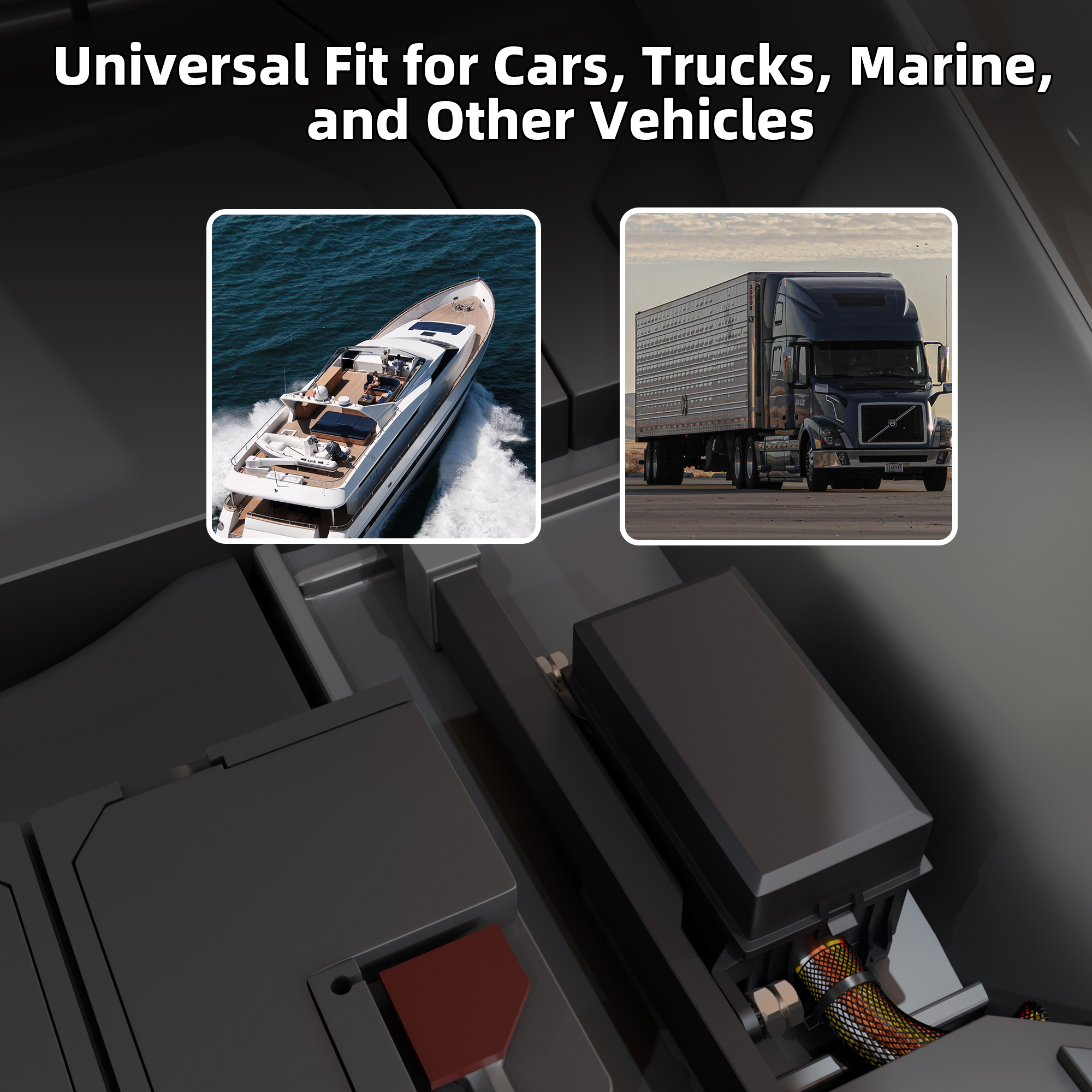 RB-R4F12-W2-4P Pre-Wired Fuse and Relay Box 12-Slot ATO/ATC Fuse Block for Marine & Automotive