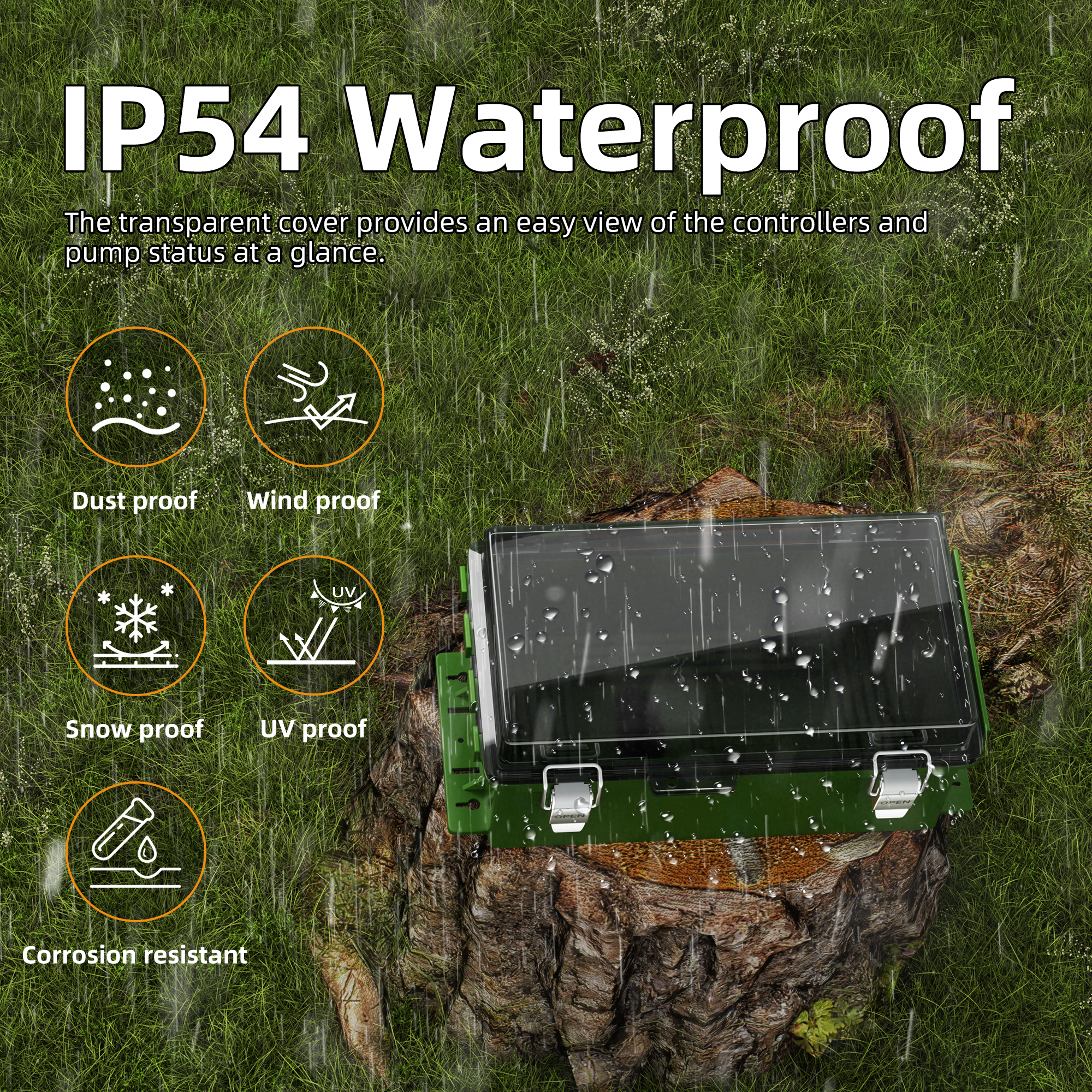 BG905043T-G-KIT Large Outdoor Extension Cord Cover Box Lockable Electrical Connection Protector – 9″x5″x4.3″