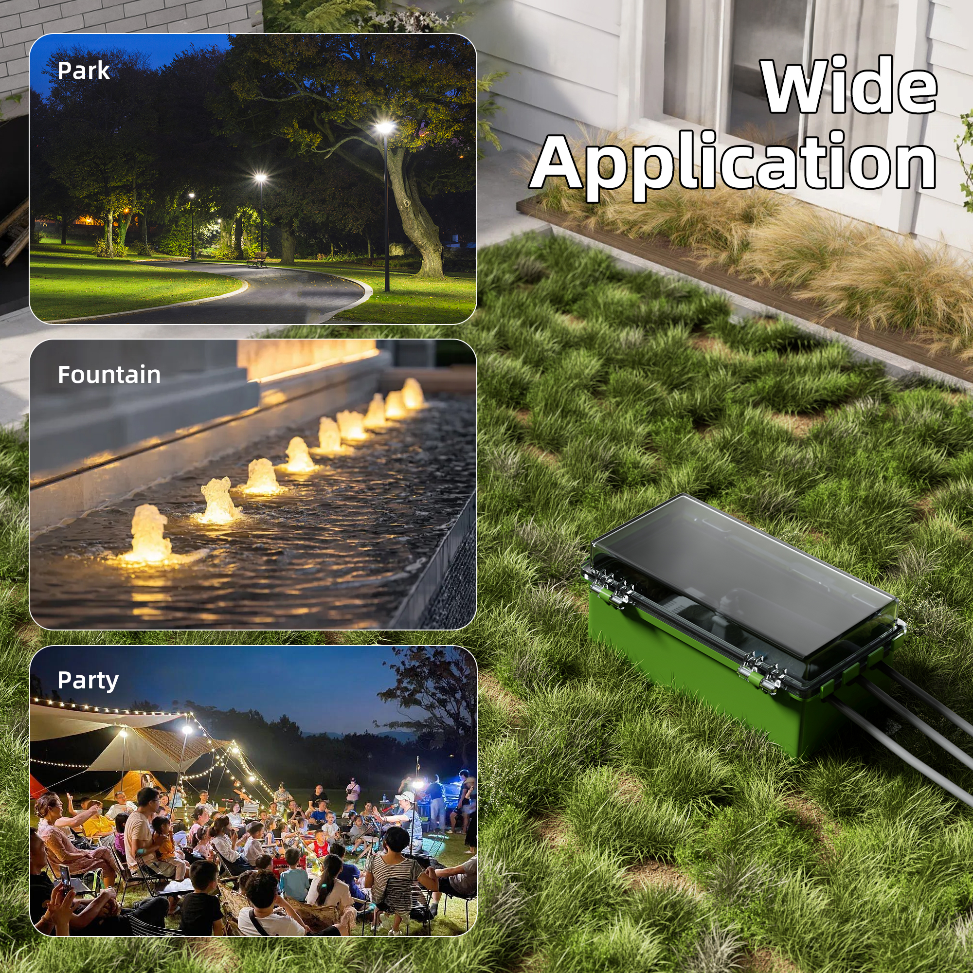 BG905043T-G-KIT Large Outdoor Extension Cord Cover Box Lockable Electrical Connection Protector – 9″x5″x4.3″