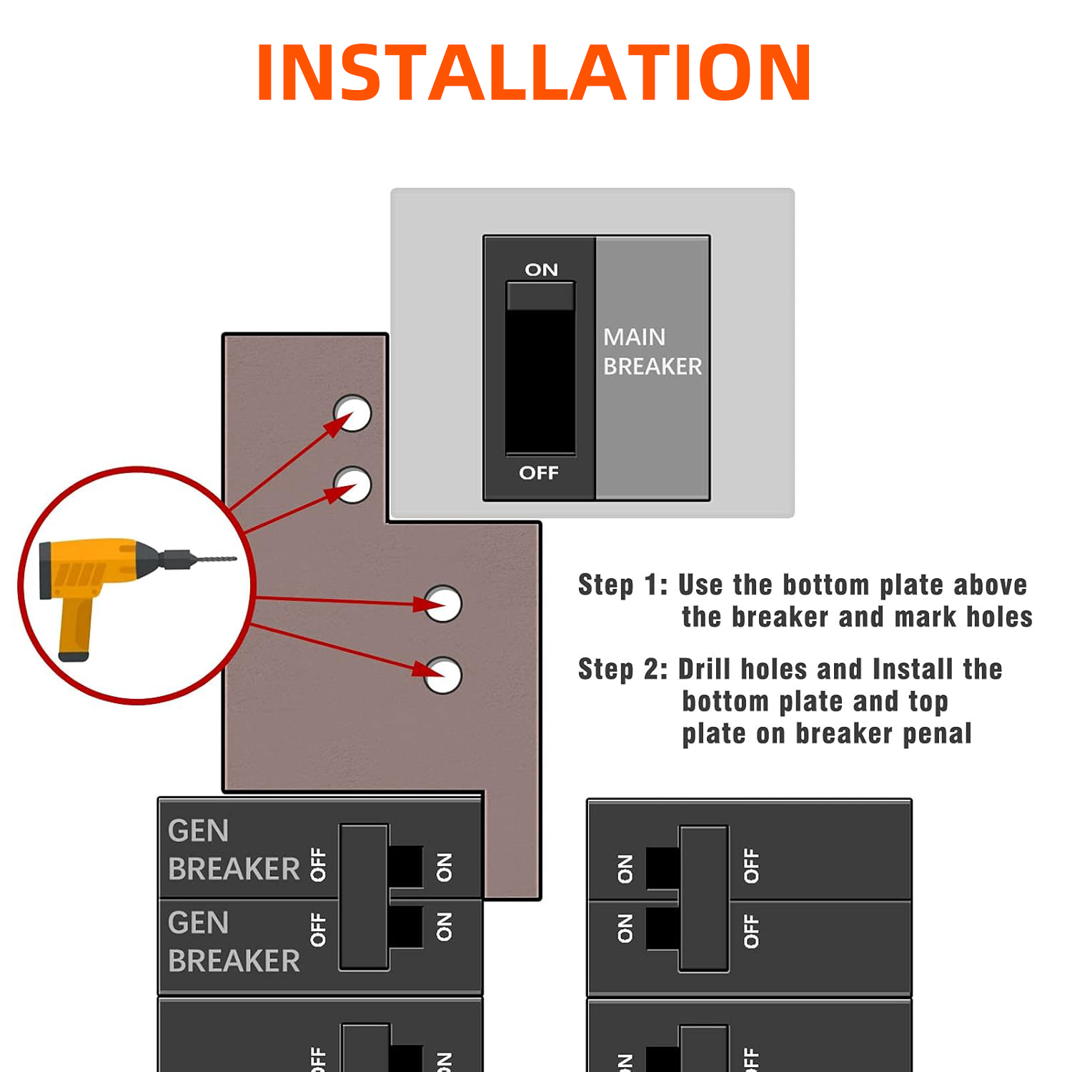 EAT-CH5 Generator Interlock Kit – Eaton Cutler Hammer 150A/200A, 2-1/4″ Spacing – GL-11