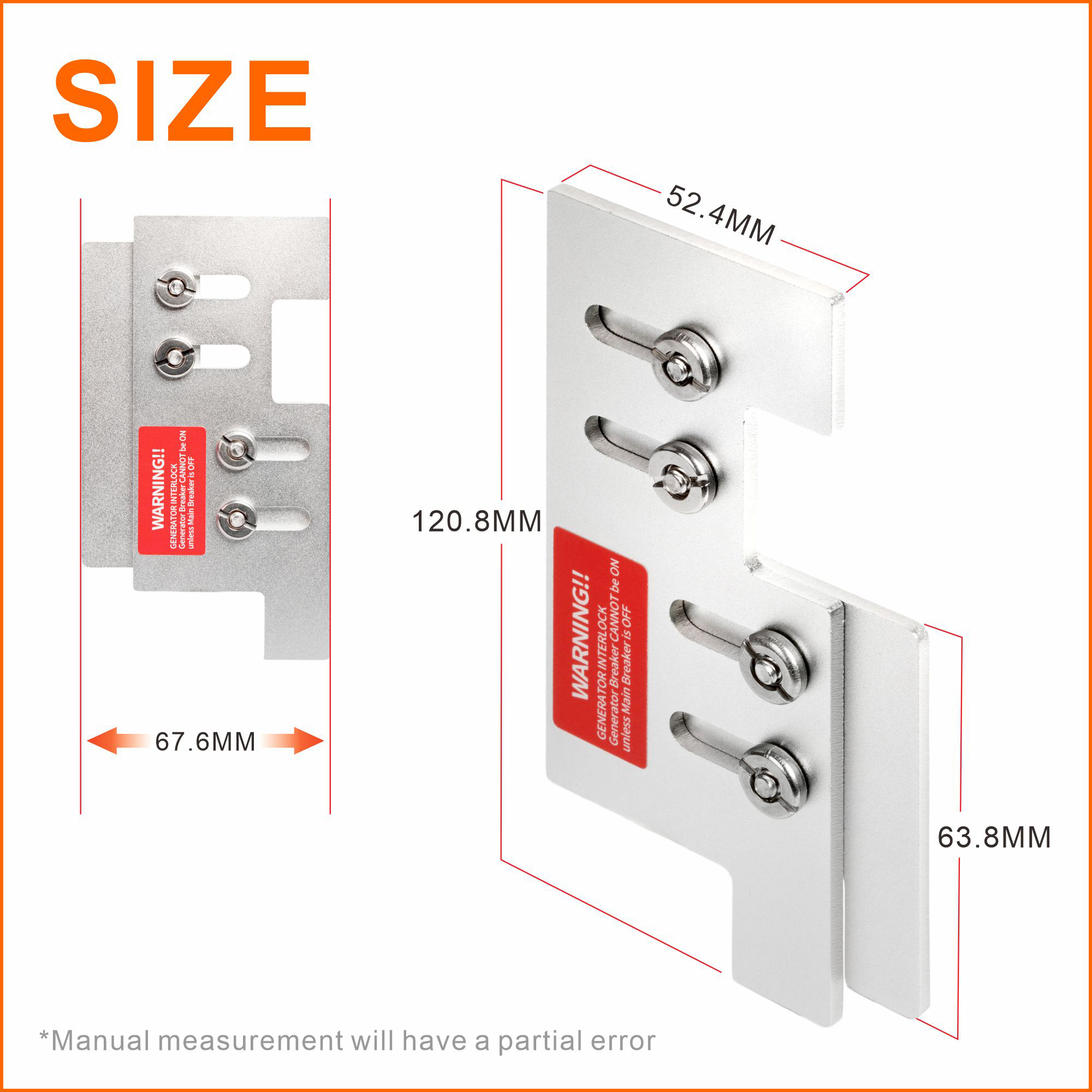 EAT-CH5 Generator Interlock Kit – Eaton Cutler Hammer 150A/200A, 2-1/4″ Spacing – GL-11