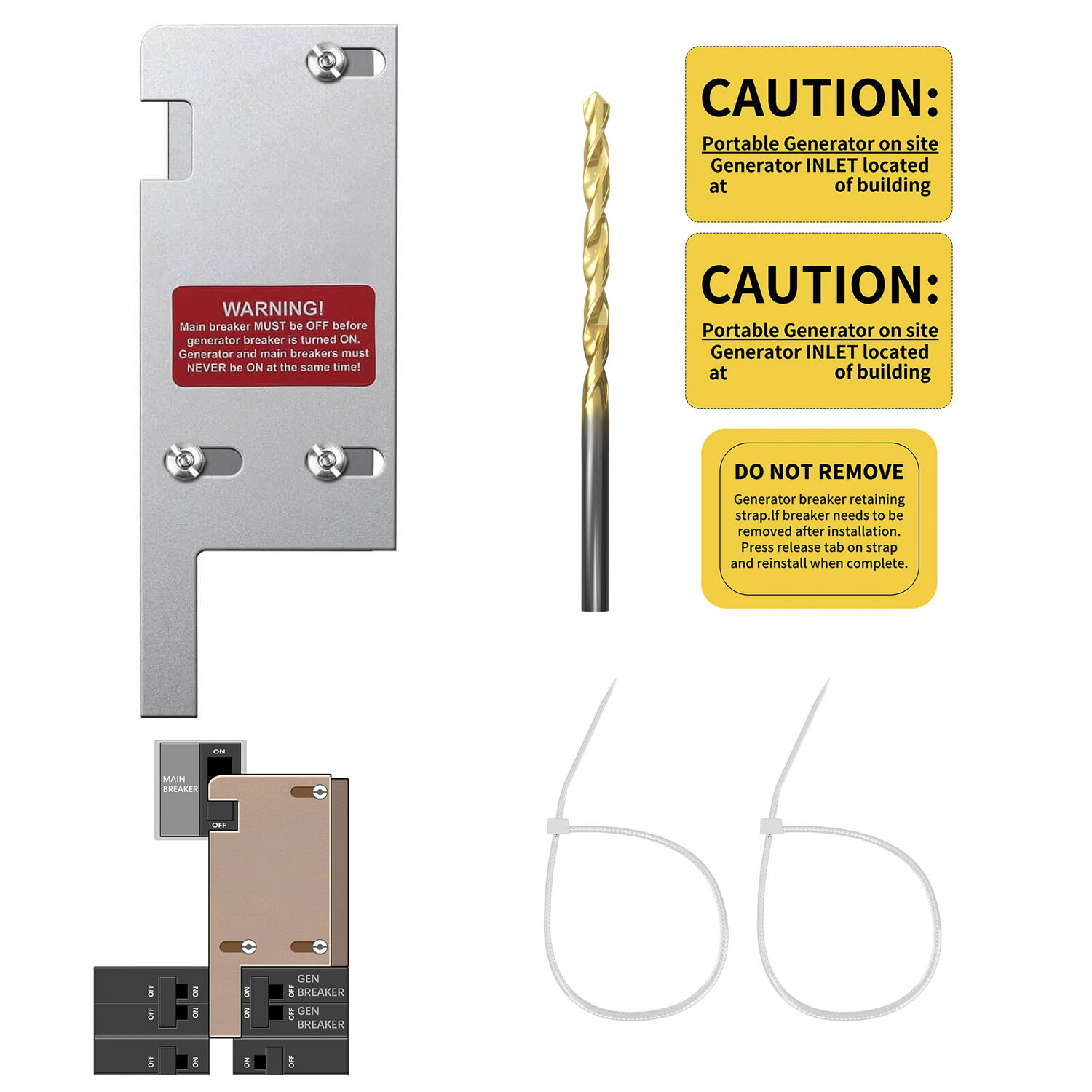 SD-200VL Generator Interlock Kit – Square D Vertical Throw 150A/200A, 3-1/4″ – 4″ Spacing – GL-12