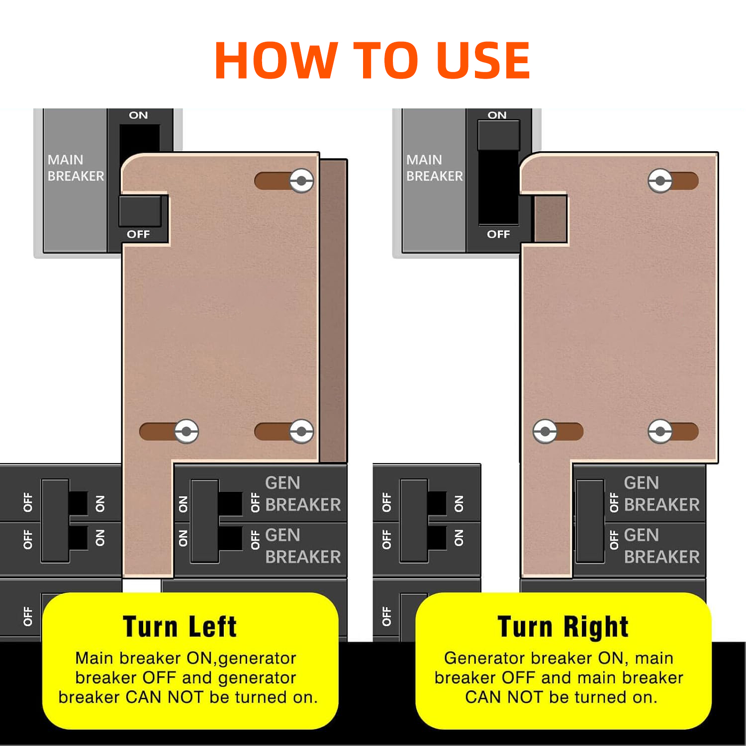 SD-200VL Generator Interlock Kit – Square D Vertical Throw 150A/200A, 3-1/4″ – 4″ Spacing – GL-12