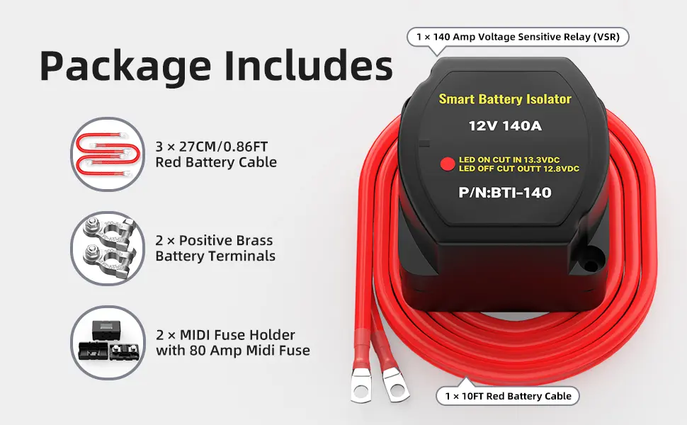 New 12V 140 Amp Smart Dual Battery Isolator Voltage