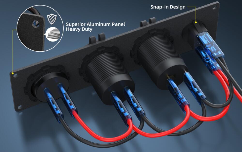 4 in 1 Charger Socket Panel Features 4 in 1 Charger Socket Panel Features