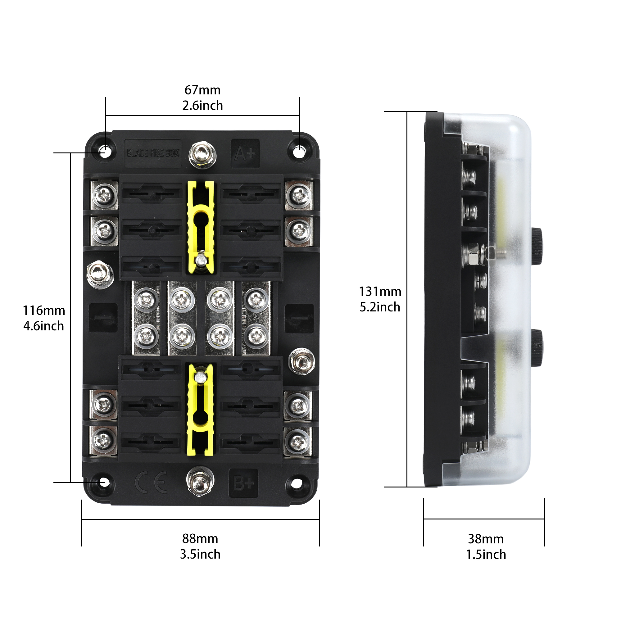FB-2334 12 Way Dual-Circuit Blade Fuse Block with Ground Bus & Cover | 12V-32V Fuse Panel