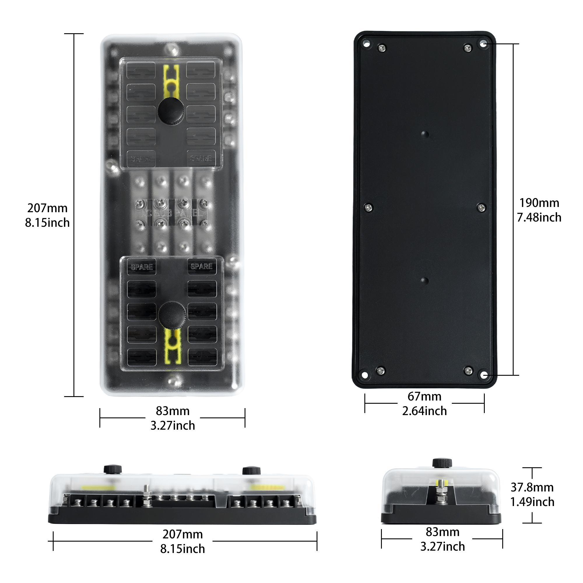 FB-2338 20 Way Dual-Circuit Blade Fuse Block | 100A 12V-32V Power Distribution Hub