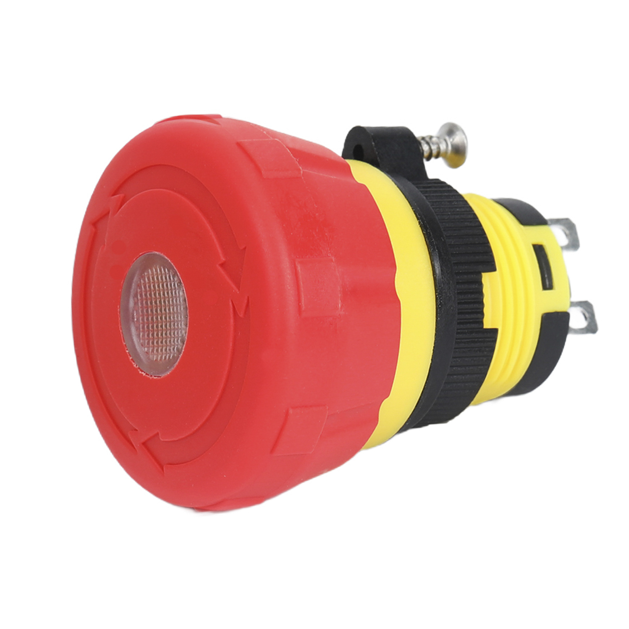 A16-16SHORT-N Interruttore di arresto di emergenza illuminato da 16 mm | Pulsante di arresto di emergenza a LED luminoso da 5 A