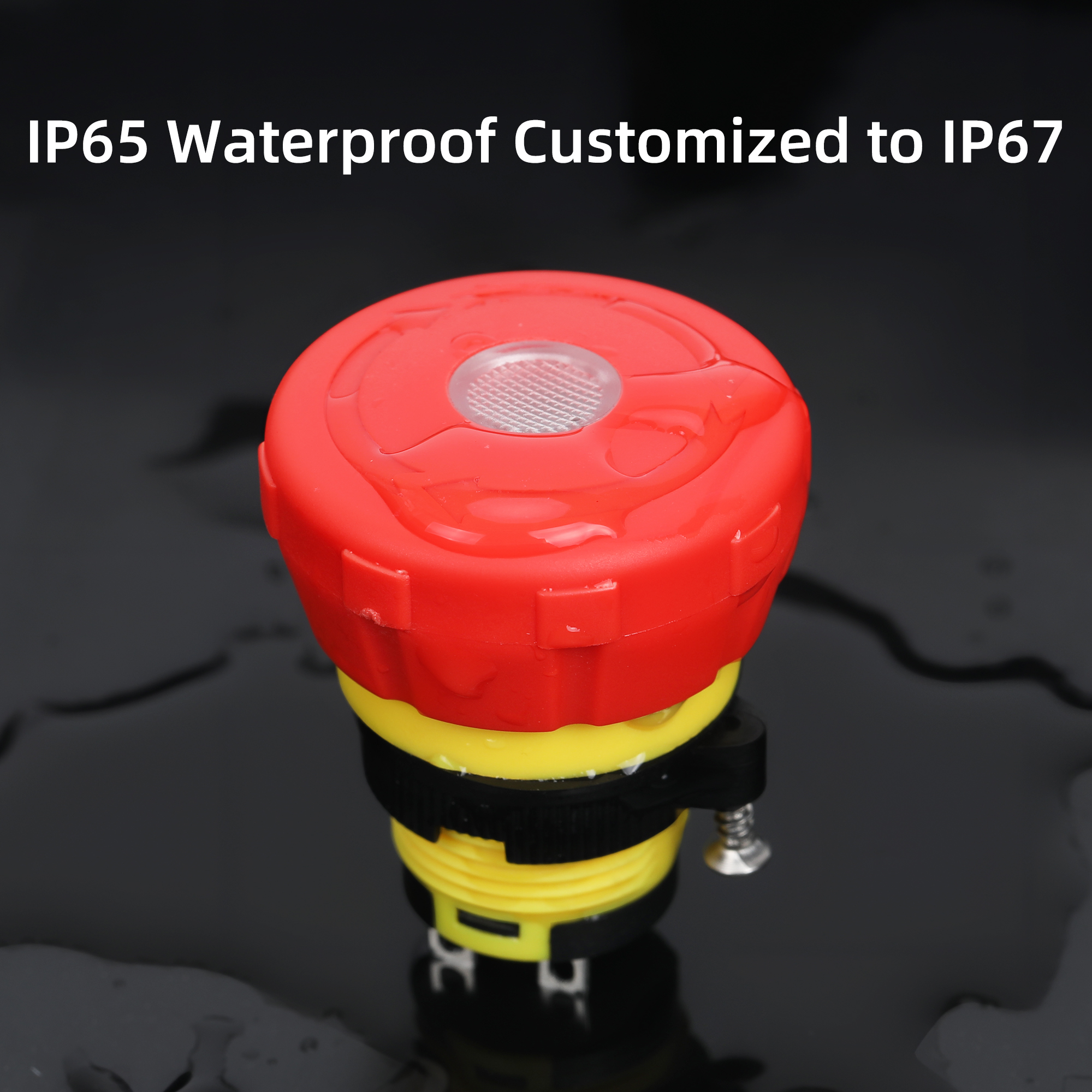 A16-16SHORT-N 16mm Illuminated Emergency Stop Switch | LED Luminous 5A E-Stop Button