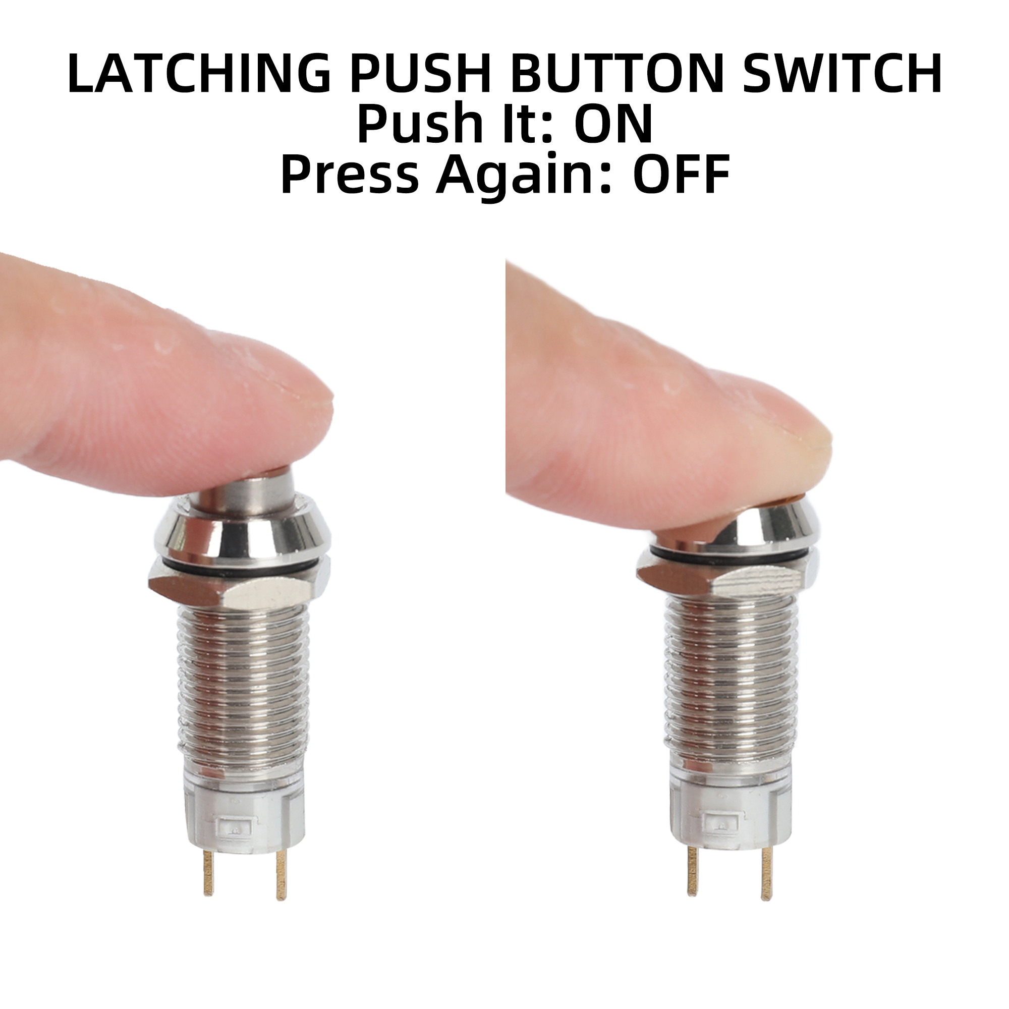 GQ-8H-10 8mm Waterproof Metal Push Button Switch Series | Latching & Momentary Custom Options