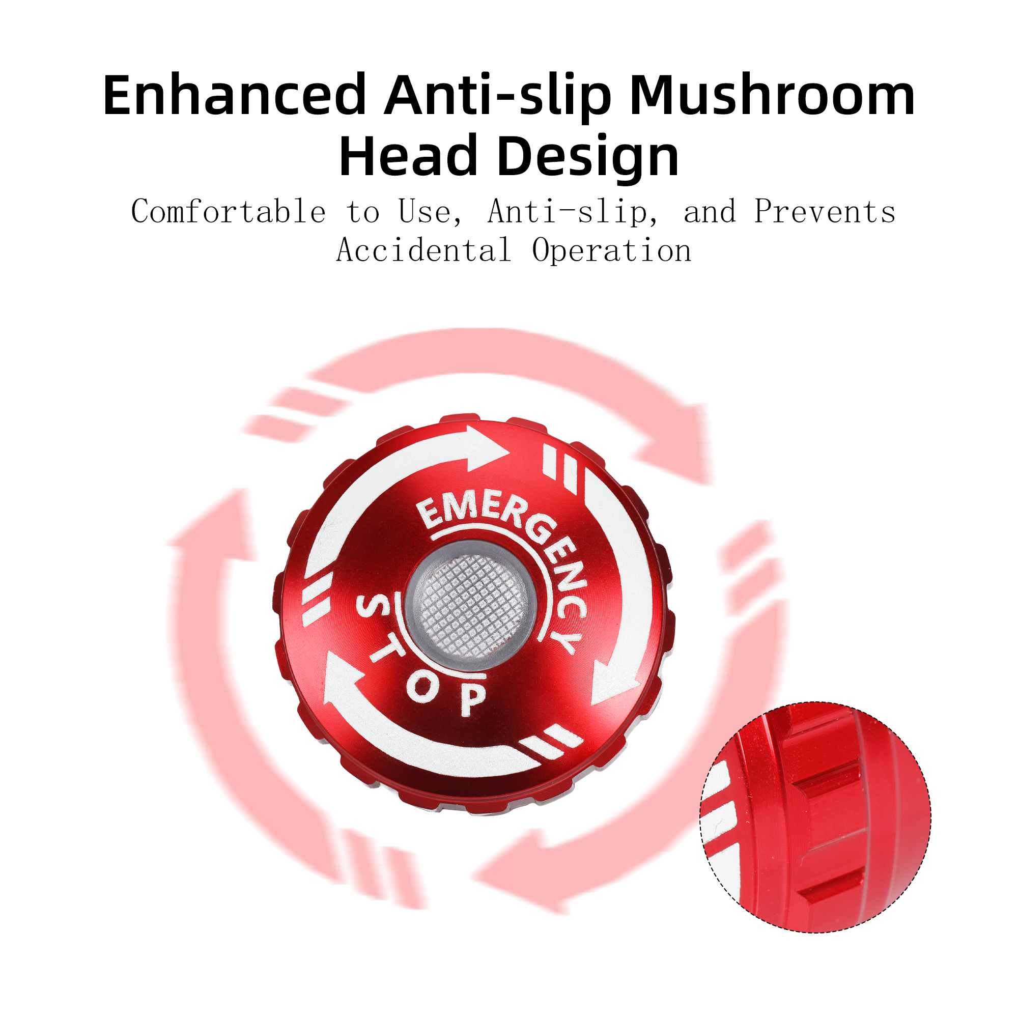 LAS1-22SHORT 22mm Metal Emergency Stop Switch | Stainless Steel LED E-Stop
