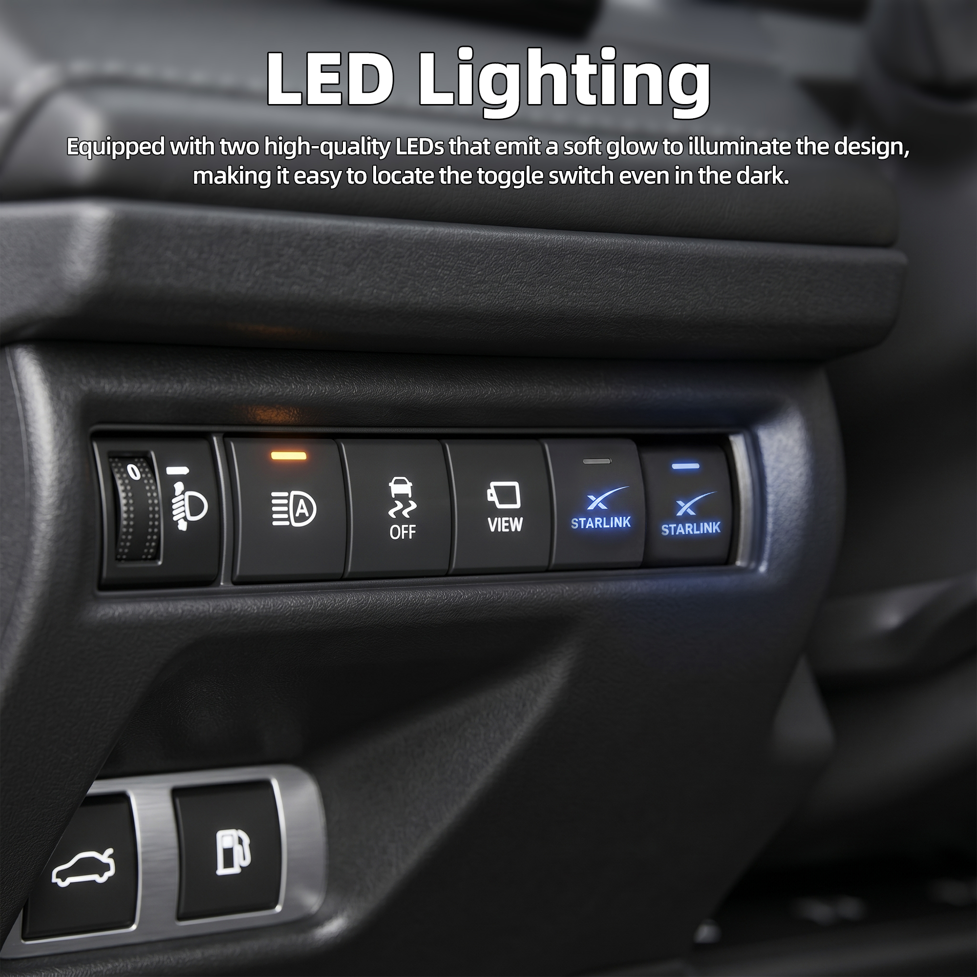DR-T004-STARLINK-KIT Starlink Square Dashboard Switch | IP66 22mm Toyota OEM Push Button